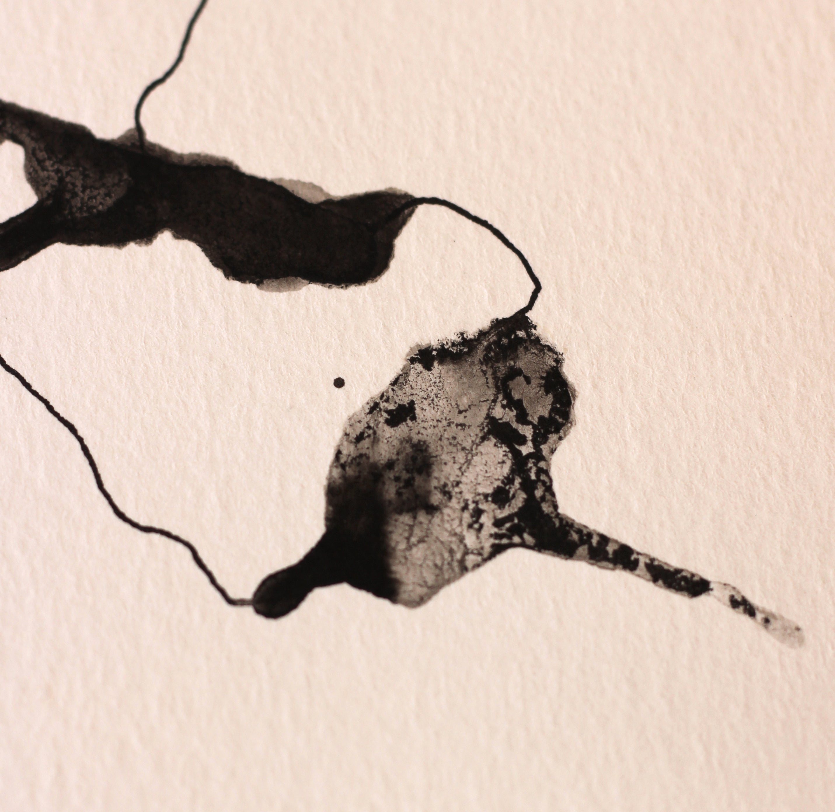 Japanese Minimalist Ink Art - Original A5 Drawing on Watercolor Paper