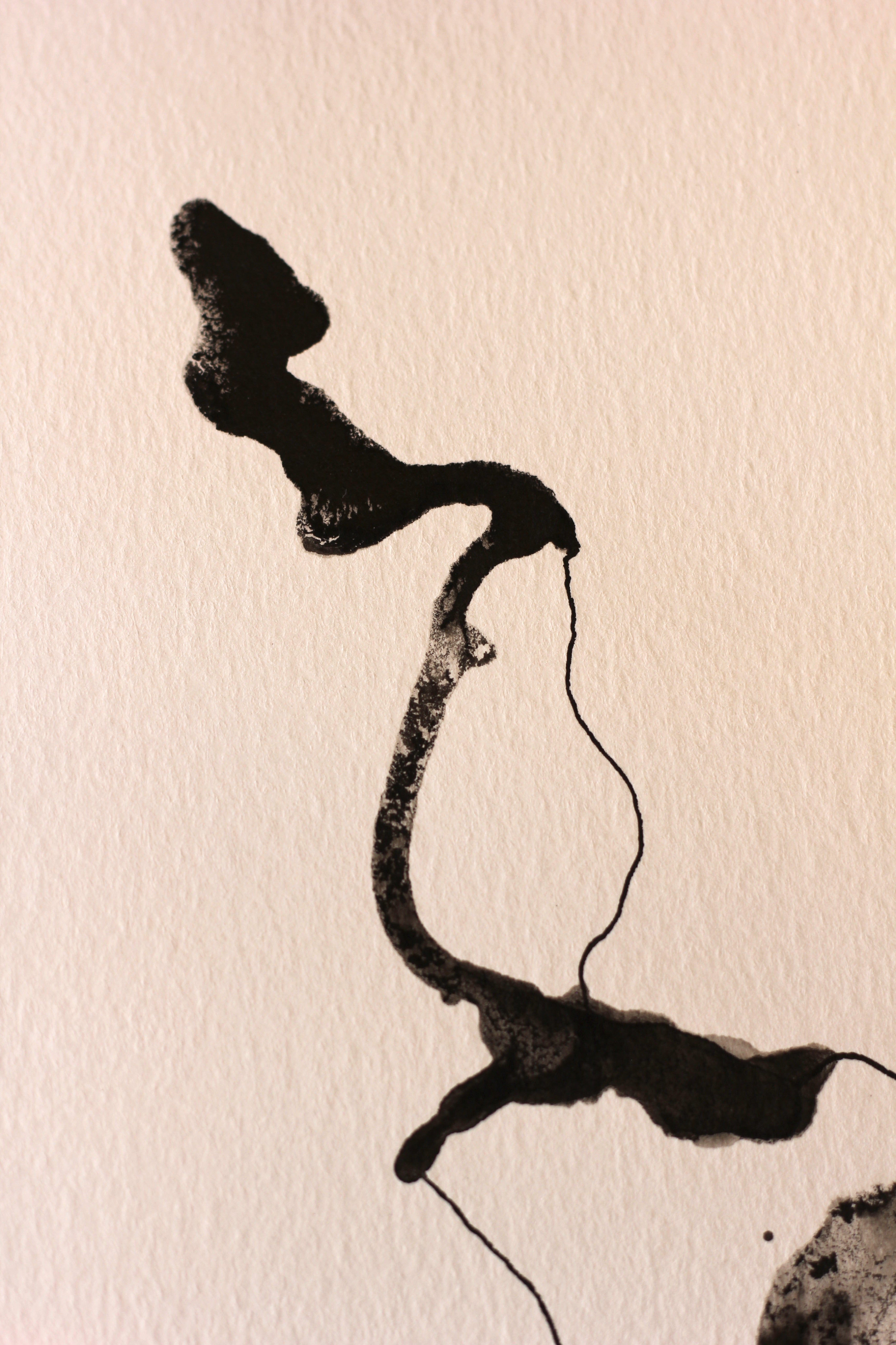 Japanese Minimalist Ink Art - Original A5 Drawing on Watercolor Paper