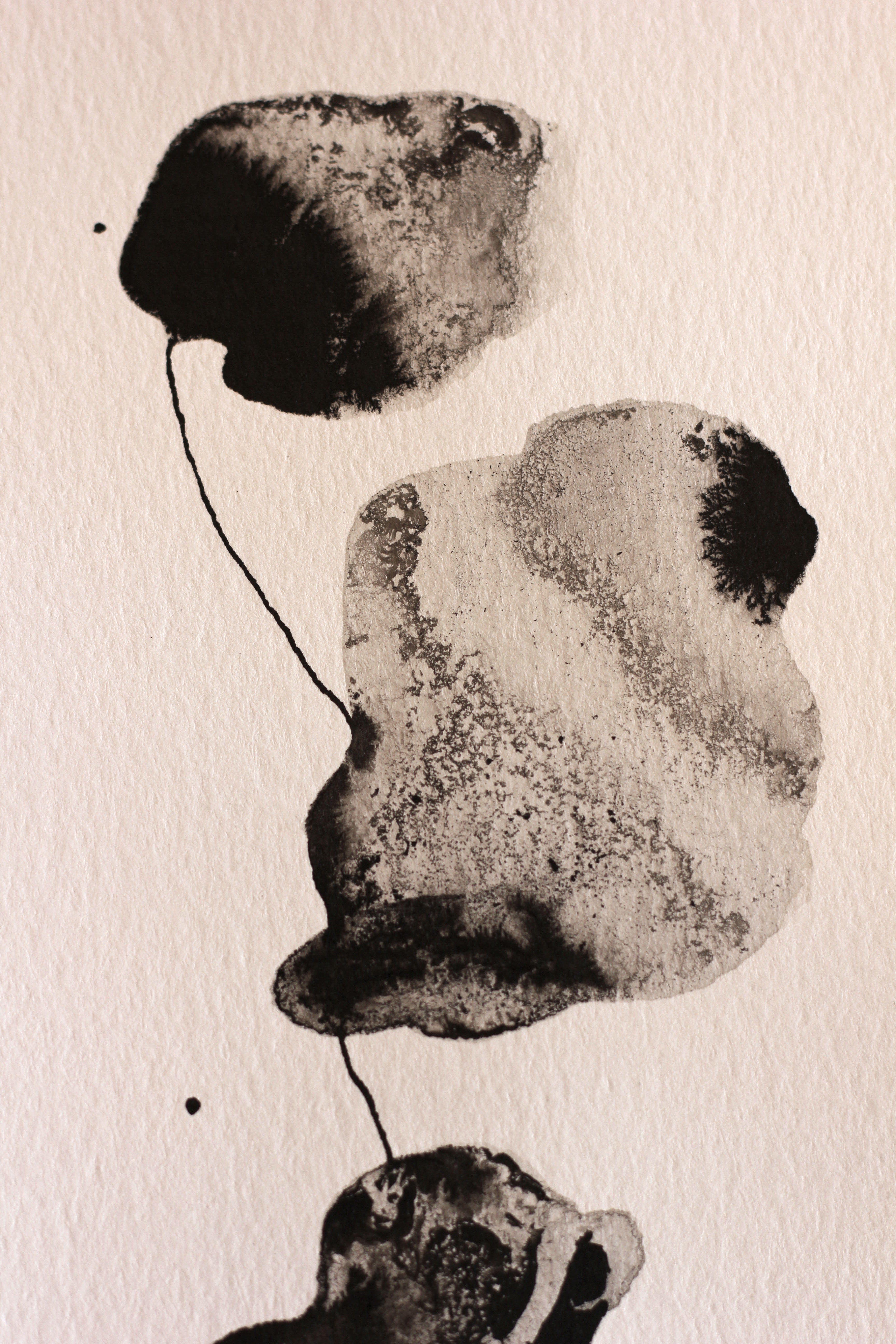 Abstract Ink Drawing - Japanese Inspired Original Art on Watercolor Paper A5