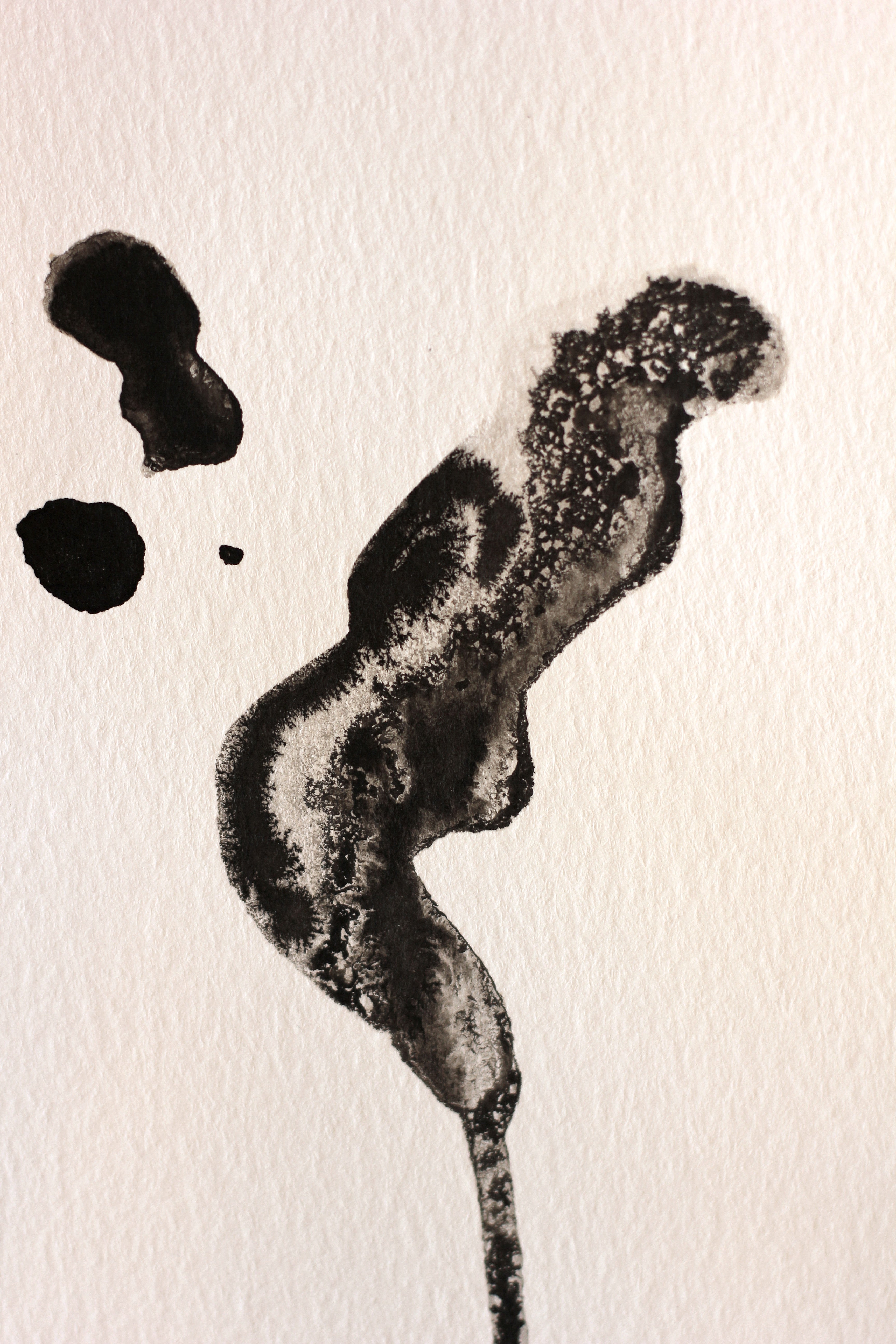 Japanese Minimalist Ink Art - Original A5 Drawing on Watercolor Paper