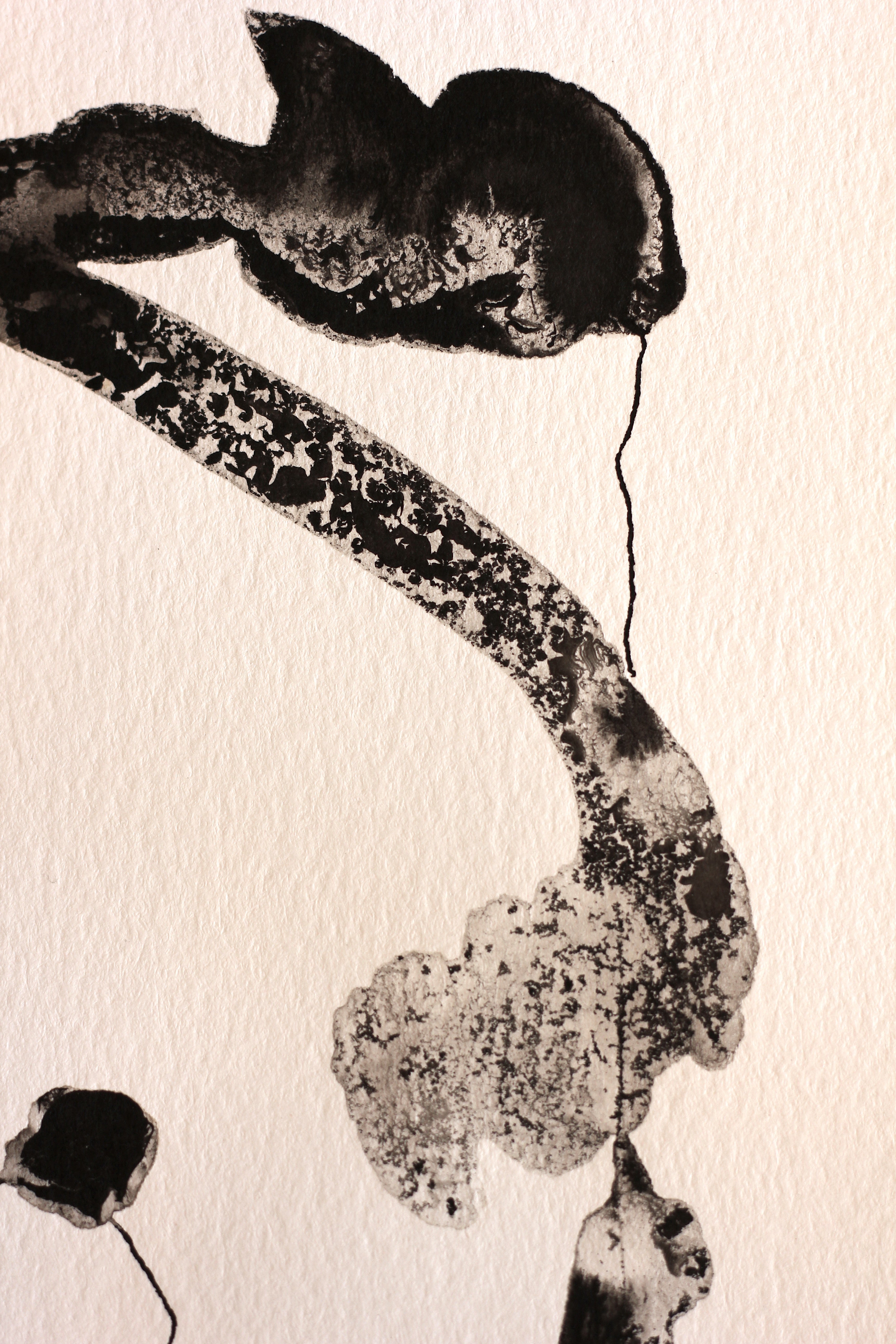 Abstract Ink Drawing - Japanese Inspired Original Art on Watercolor Paper A5