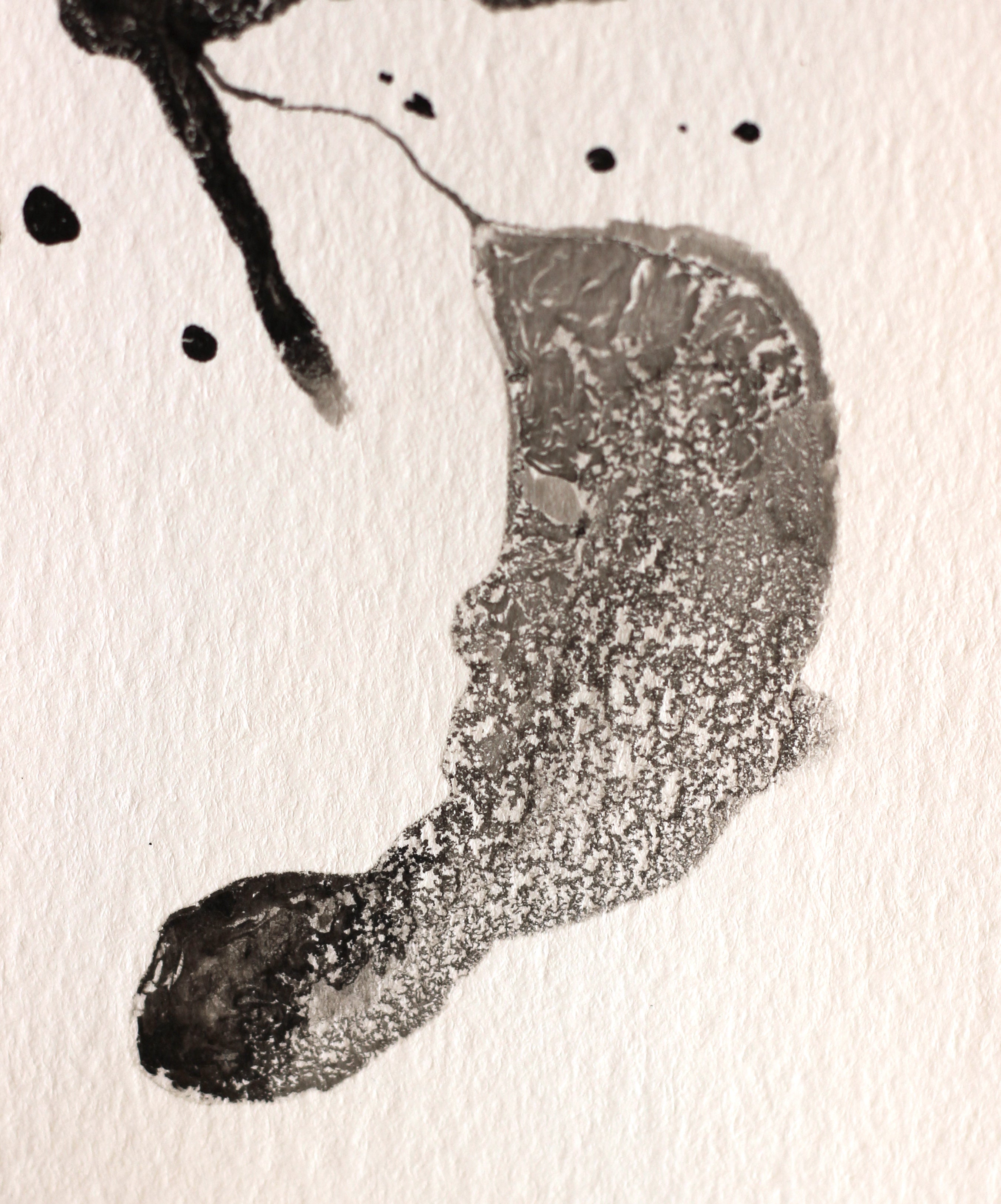 Abstract Ink Drawing - Japanese Inspired Original Art on Watercolor Paper A5