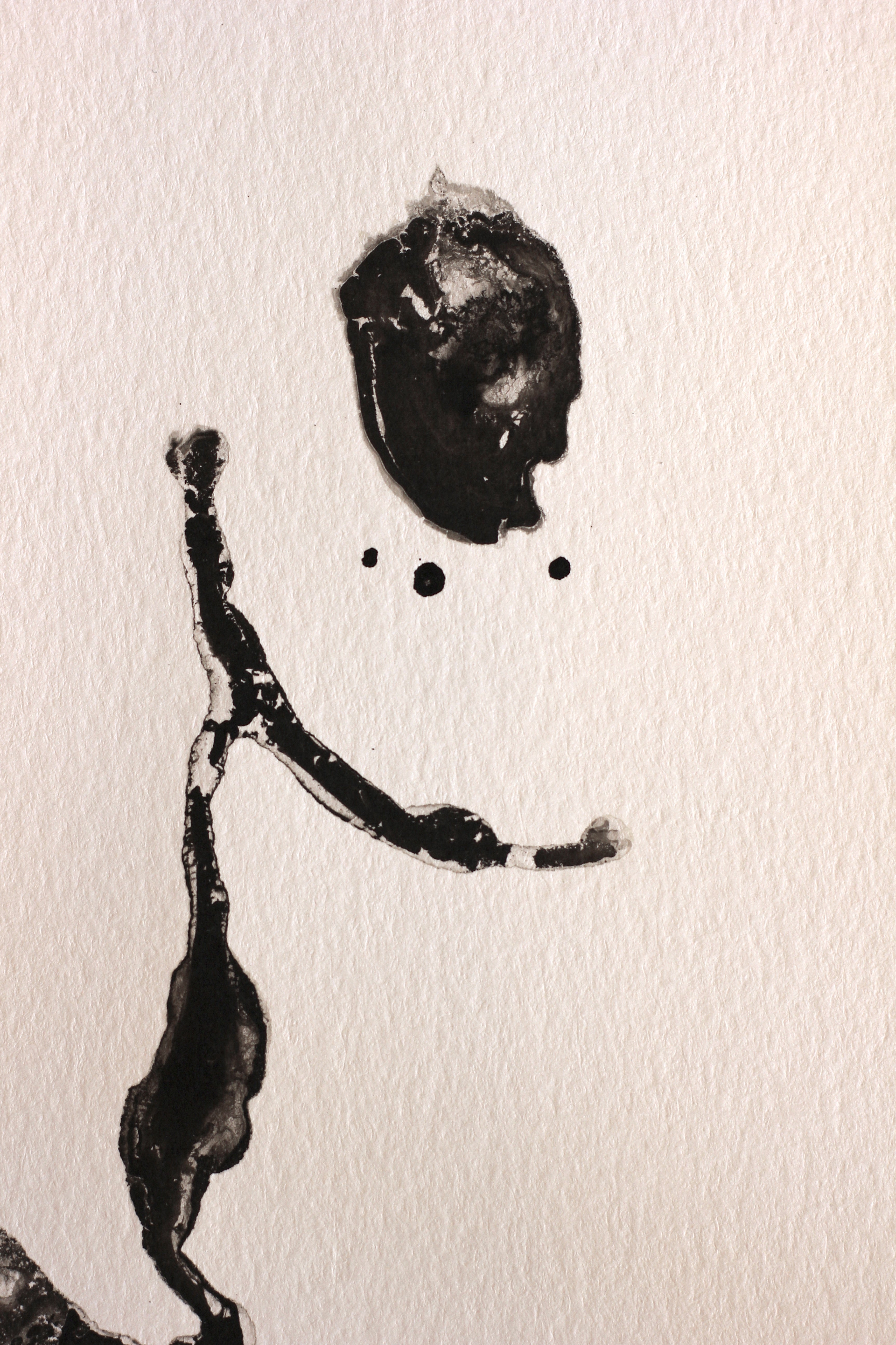Japanese Minimalist Ink Art - Original A5 Drawing on Watercolor Paper
