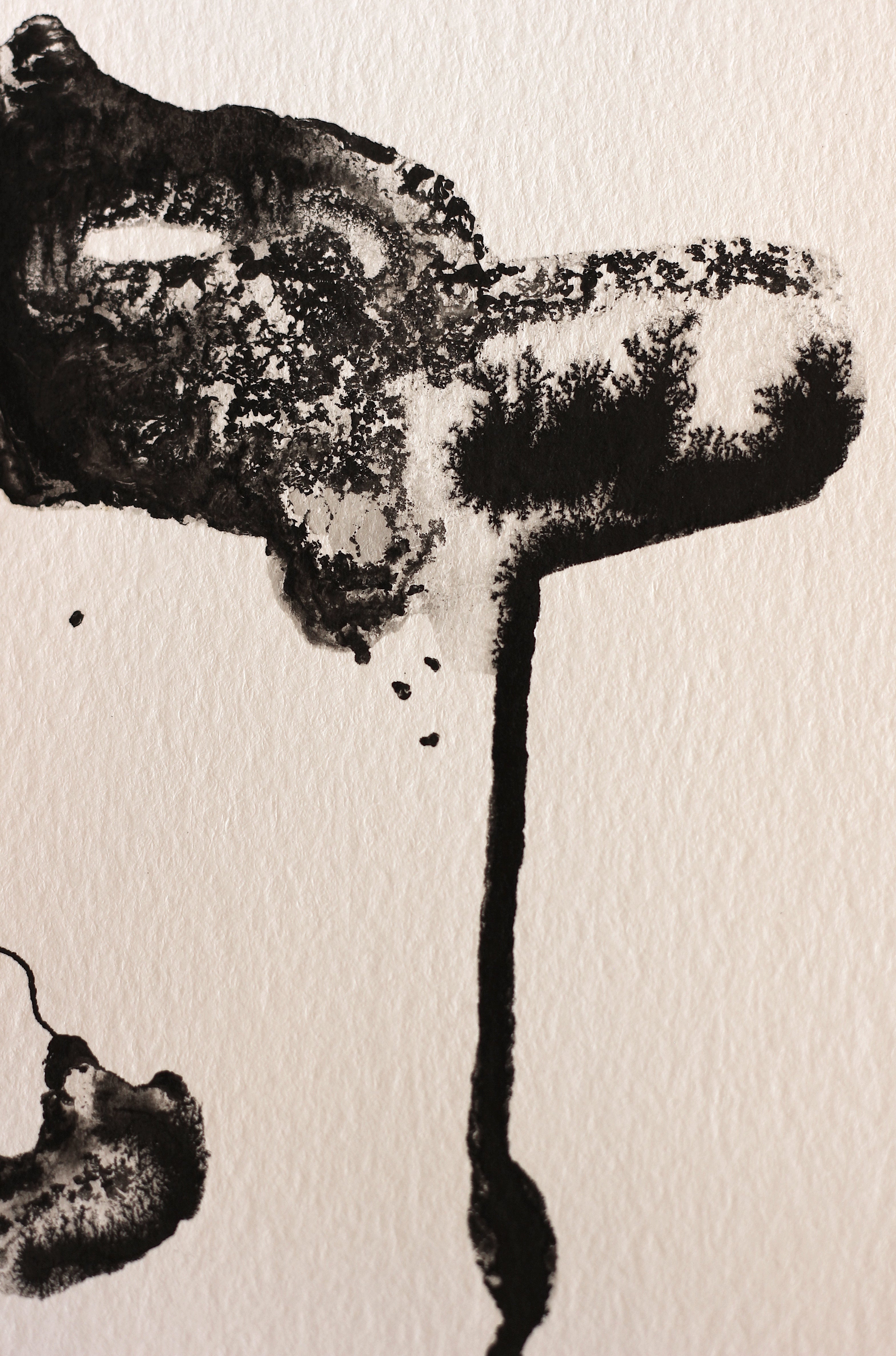 Abstract Ink Drawing - Japanese Inspired Original Art on Watercolor Paper A5