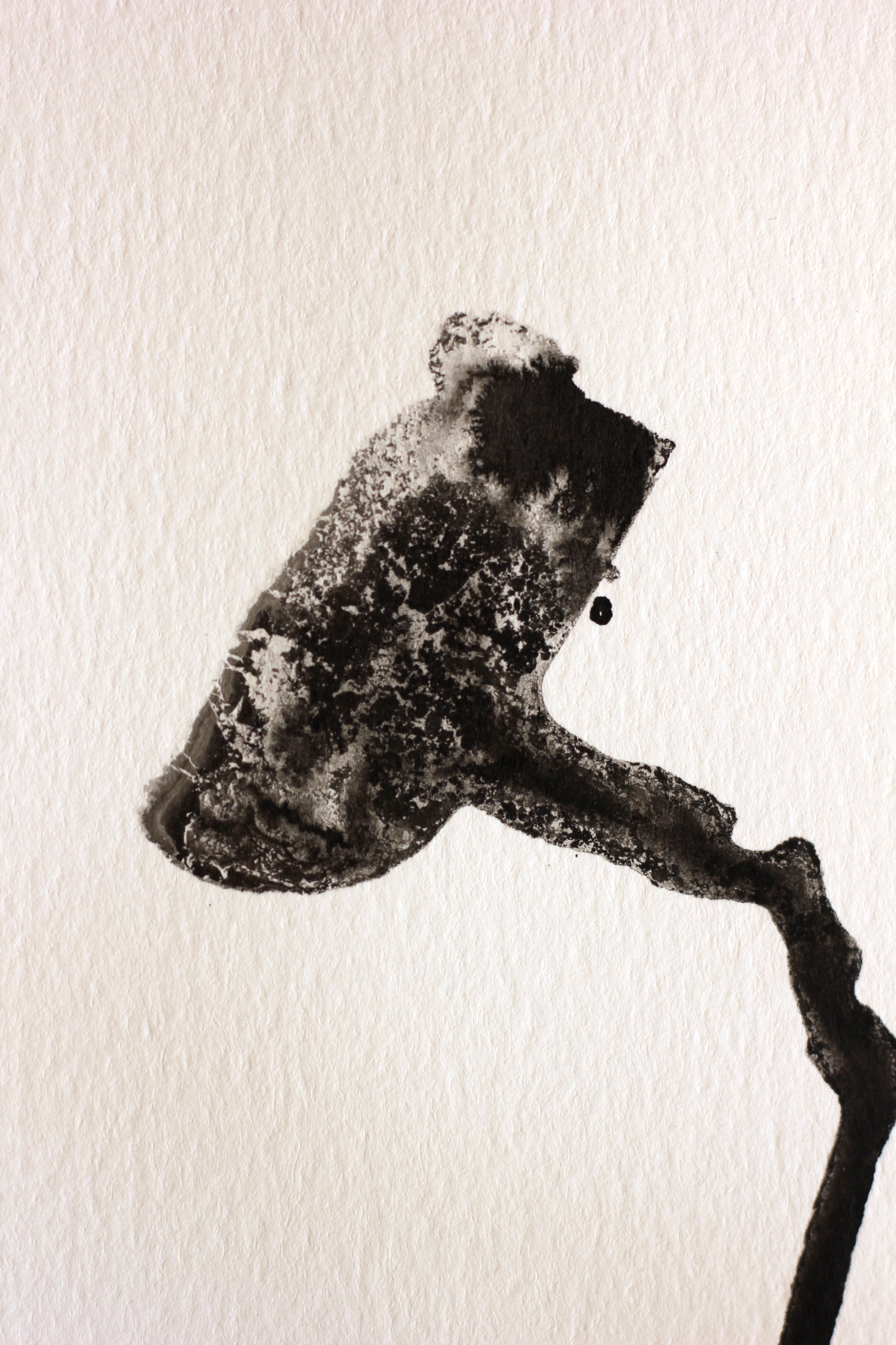 Japanese Minimalist Ink Art - Original A5 Drawing on Watercolor Paper