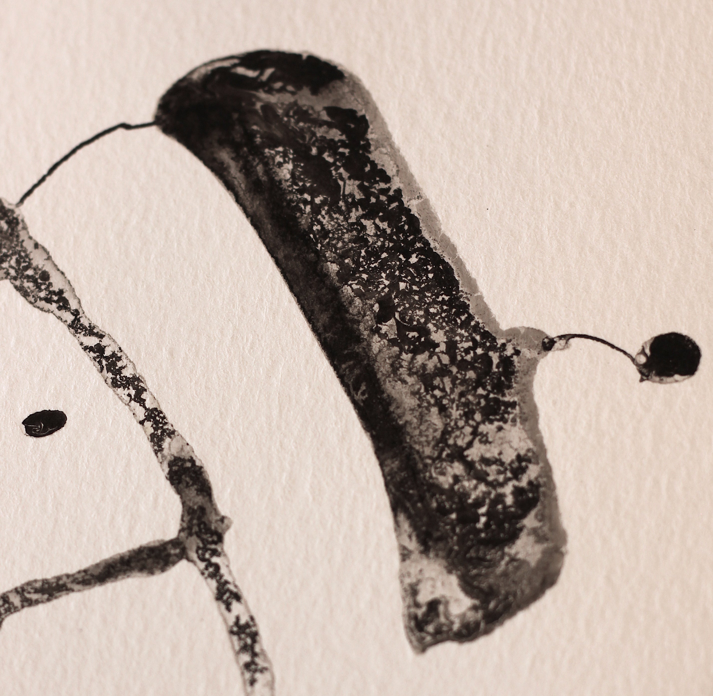 Japanese Minimalist Ink Art - Original A5 Drawing on Watercolor Paper