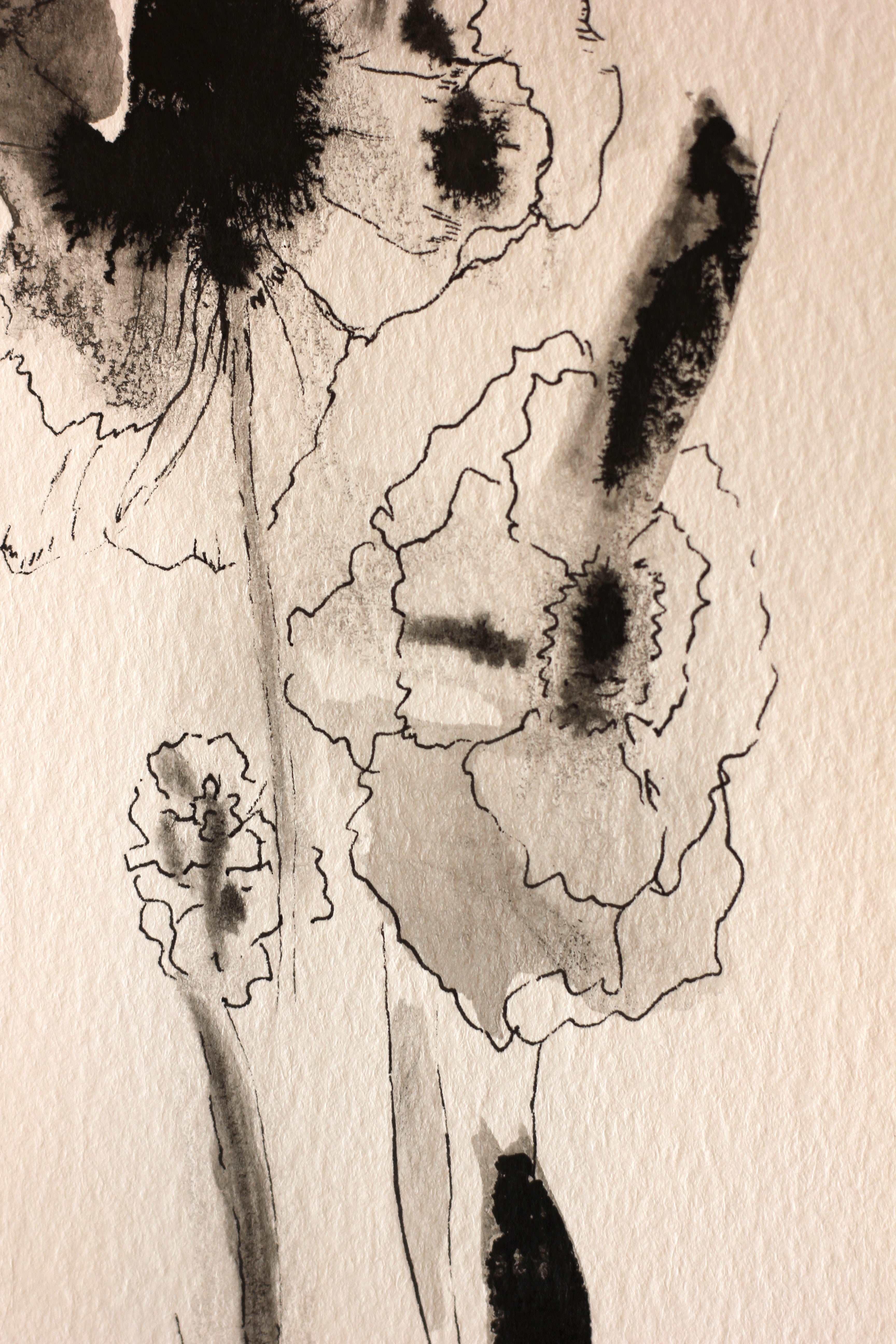Sumi-e Inspired Floral - Original Ink Drawing A5