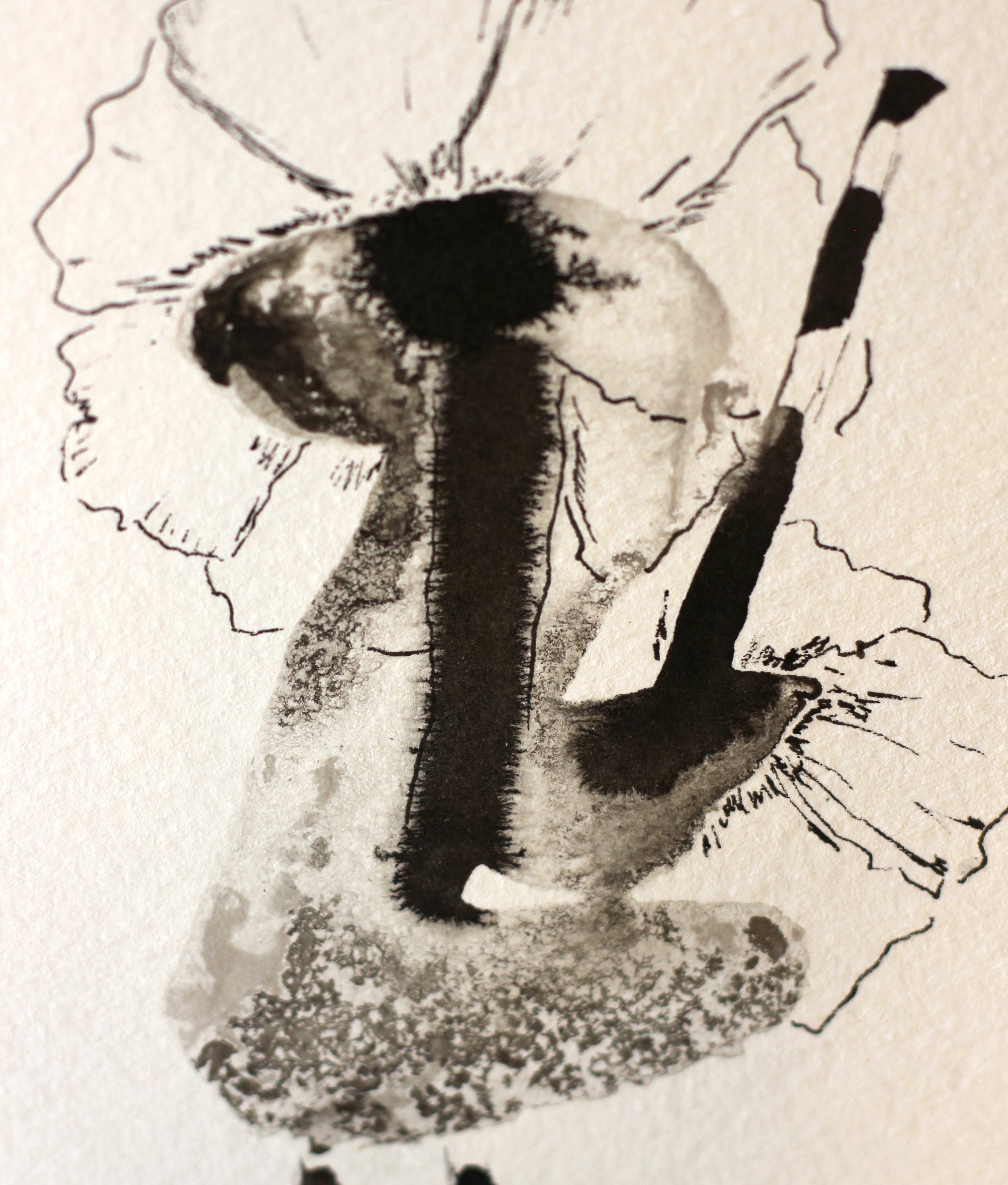 Sumi-e Inspired Floral - Original Ink Drawing A6