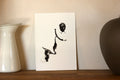 Japanese Minimalist Ink Art - Original A5 Drawing on Watercolor Paper