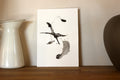 Abstract Ink Drawing - Japanese Inspired Original Art on Watercolor Paper A5
