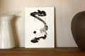Abstract Ink Drawing - Japanese Inspired Original Art on Watercolor Paper A5